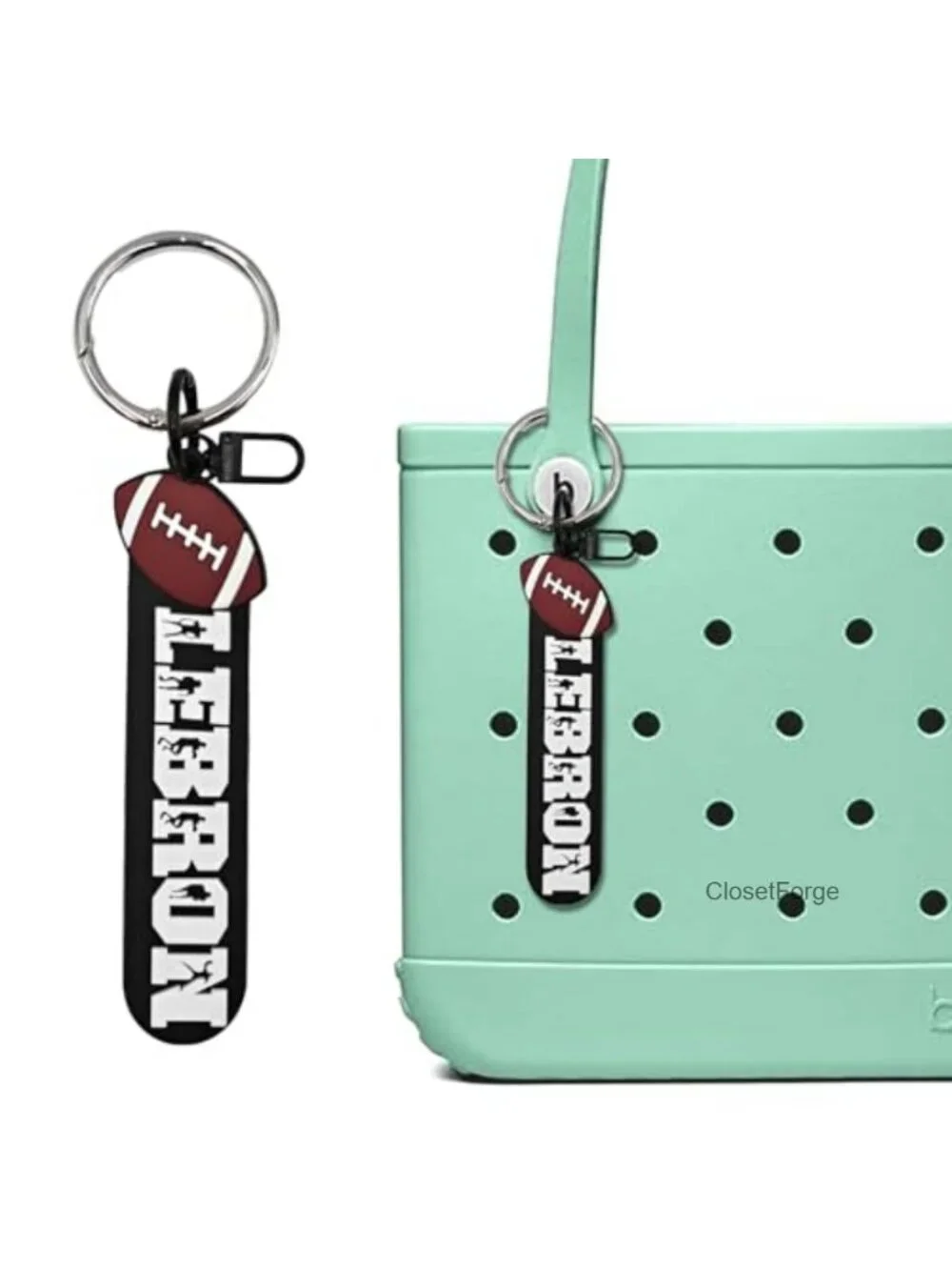 Sports Ball Silicone Keychain Charm for Bogg Bag, Personalized Beach Tote